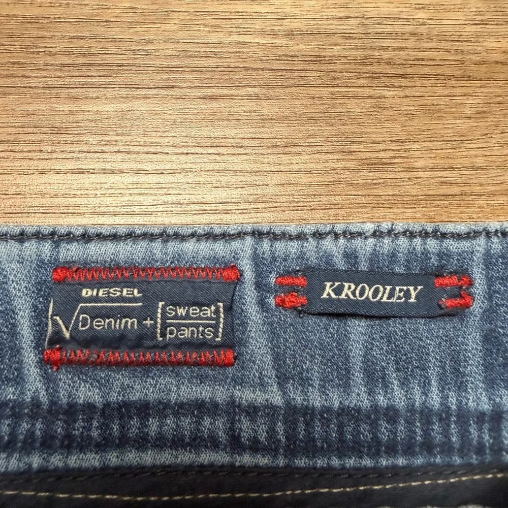 Diesel Krooley‎ JoggJeans Men 36 Blue Denim Sweatpants Hybrid Tapered Leg Pants